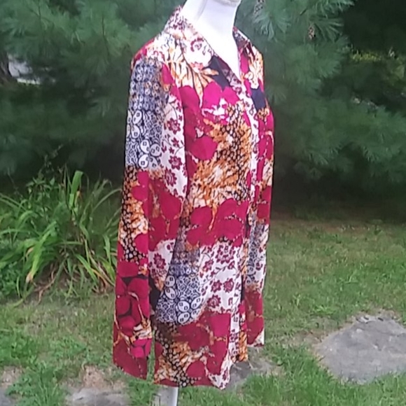 NEW Susan Graver Woven Button Front "Big Shirt" - Picture 5 of 8
